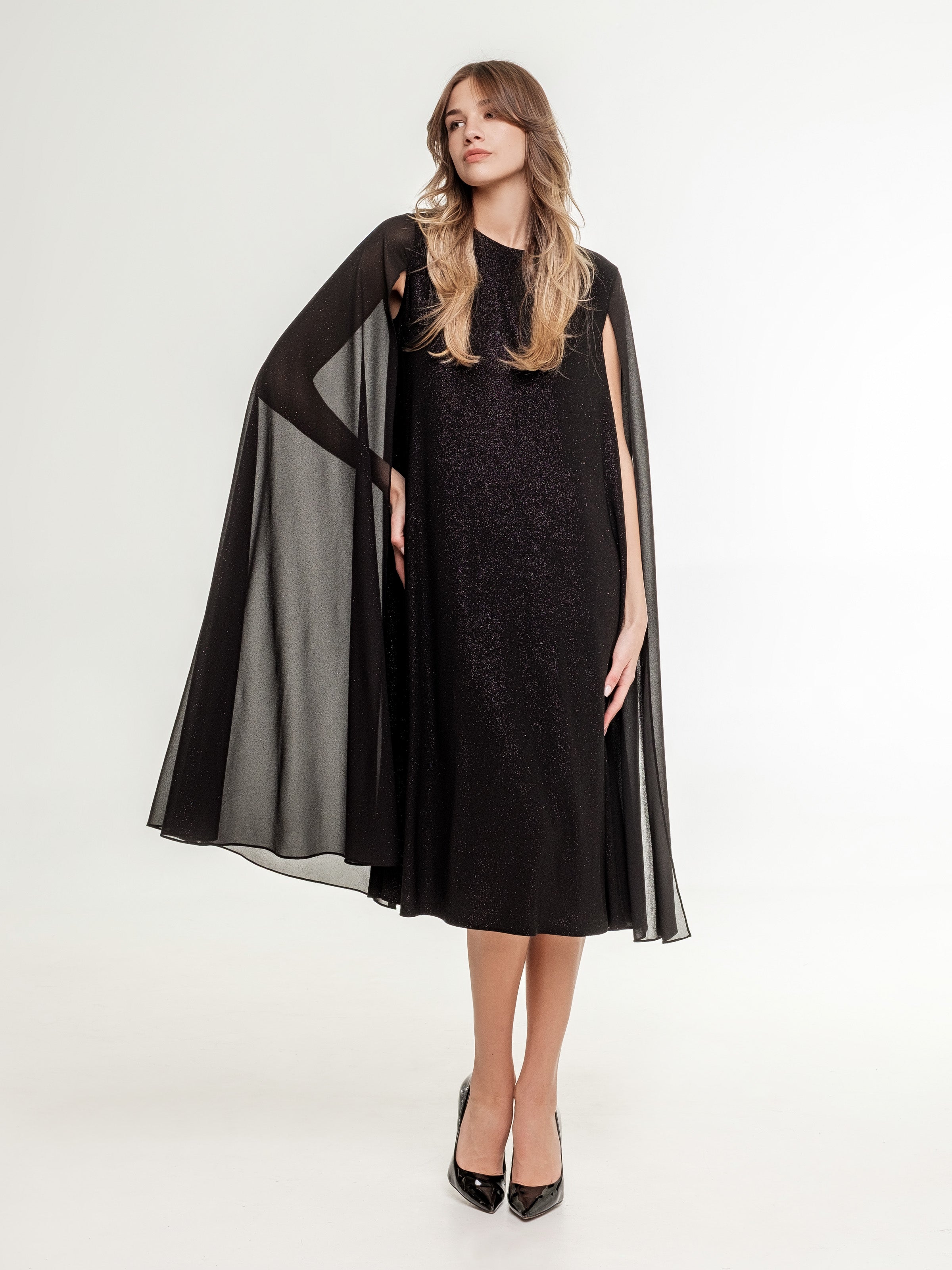 Cape Midi Dress