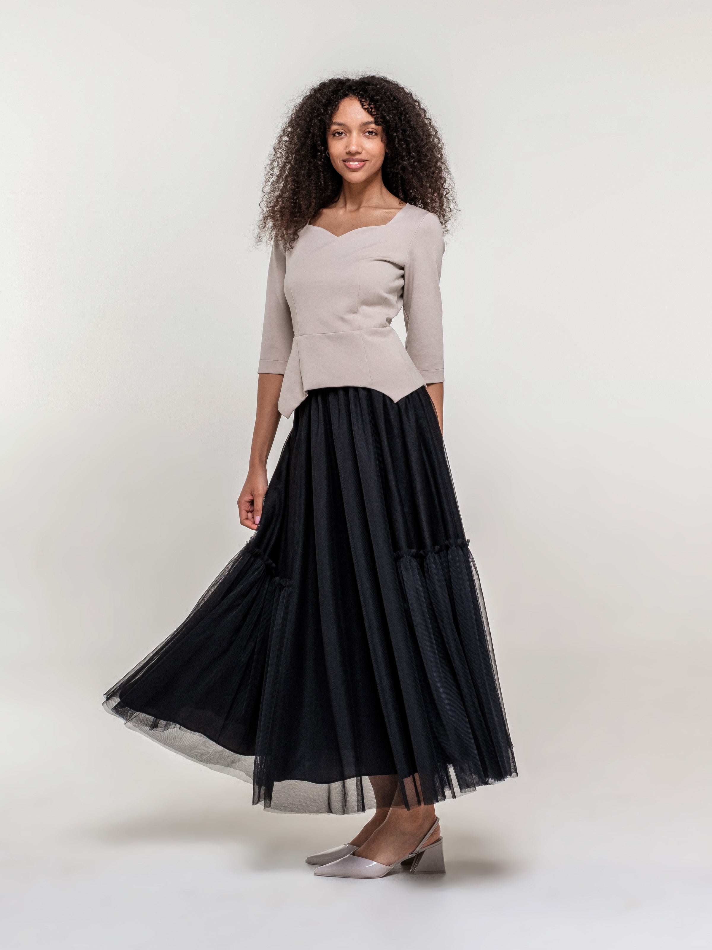 Long black tulle skirt fashion